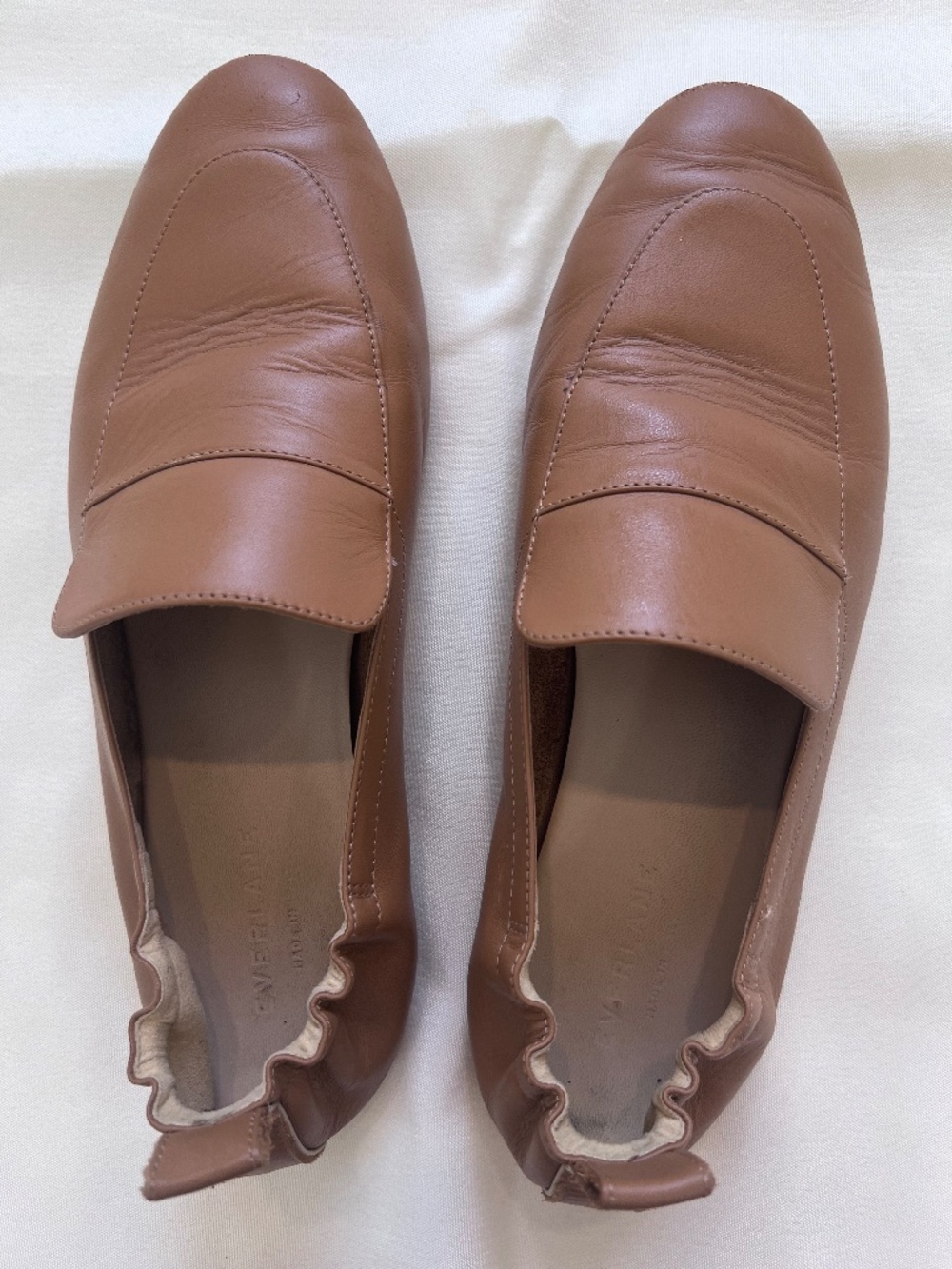 Everlane Tan Leather Modern Loafers Women’s Slip-On Flats - size 8